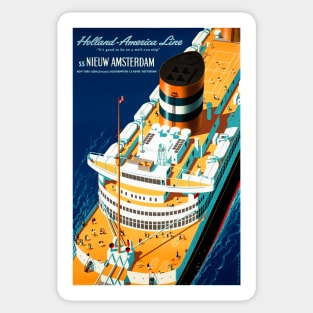 Vintage Travel Poster Netherlands Holland America Line Sticker